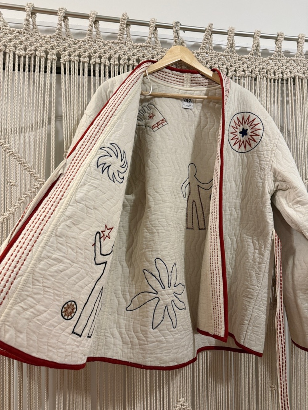 Zara Embroidered Quilted Belted Kimono - Picture 9 of 13